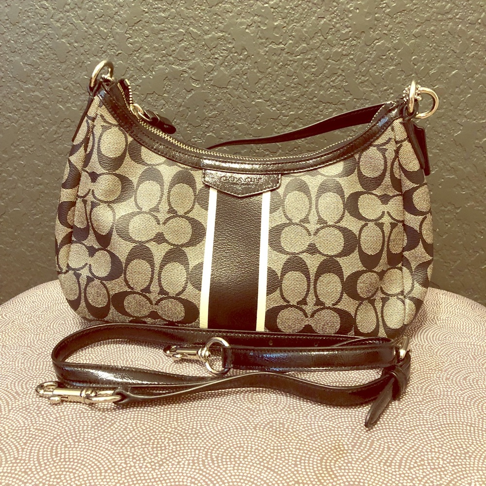 Coach Signature Stripe Crossbody Purse- Nancy